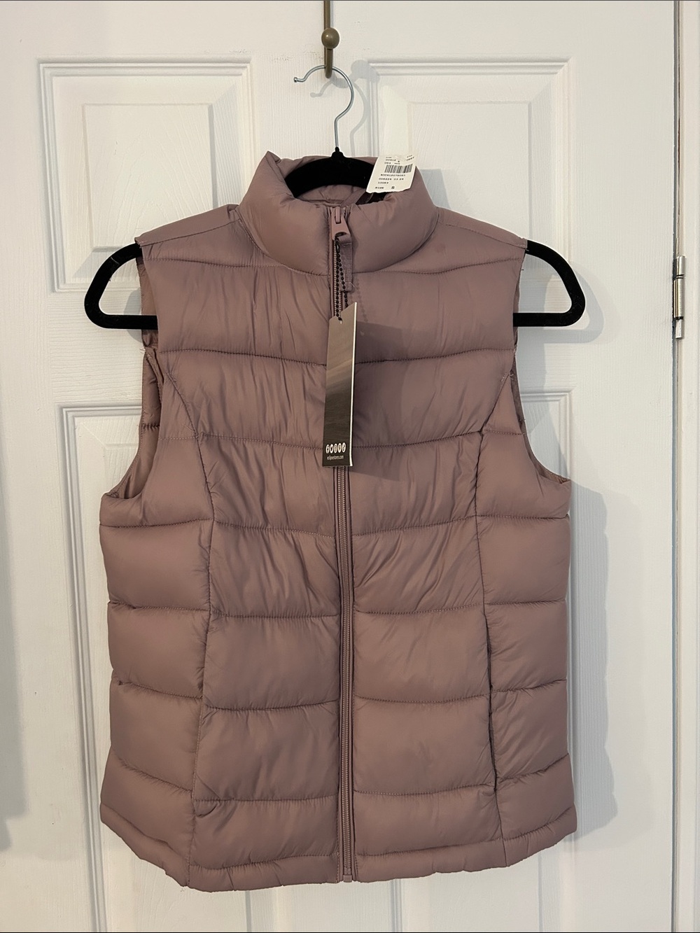 Sleeveless Puffer Vest in Mauve Pink - Lightweight Quilted Women's Vest